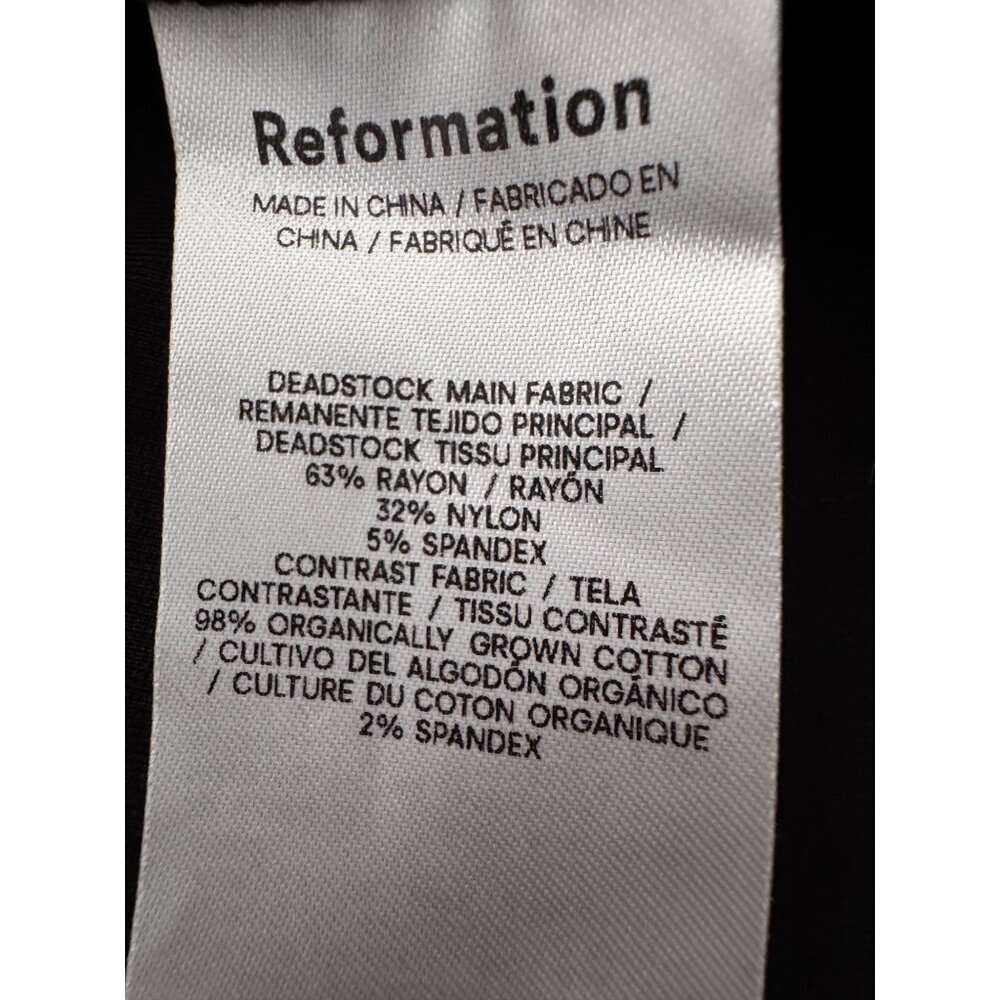 NWT Reformation Sadie Knit Black&White Spaghetti Strap Mini Dress Woman’s Size L - Picture 8 of 11
